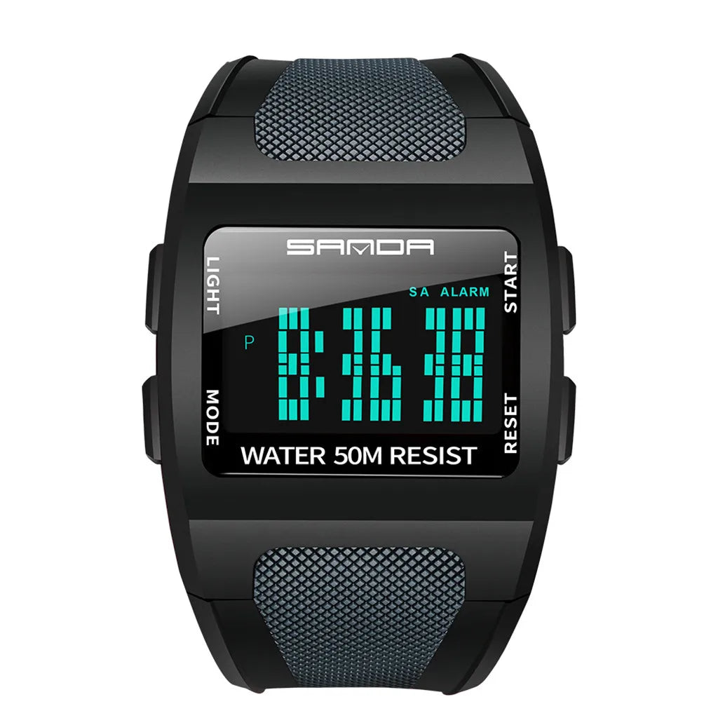 Orologio Sportivo Digitale Uomo – LED Impermeabile 5 ATM Cinturino PU