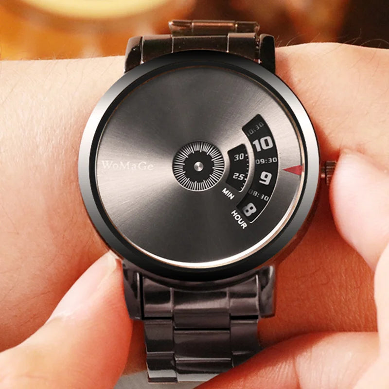 Orologio Uomo Al Quarzo Cinturino In Acciaio Elegante Casual Quadrante 37 mm