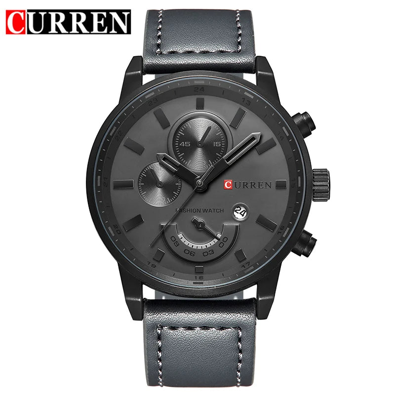 Orologio Uomo Quarzo Elegante Cinturino Similpelle Moda Casual