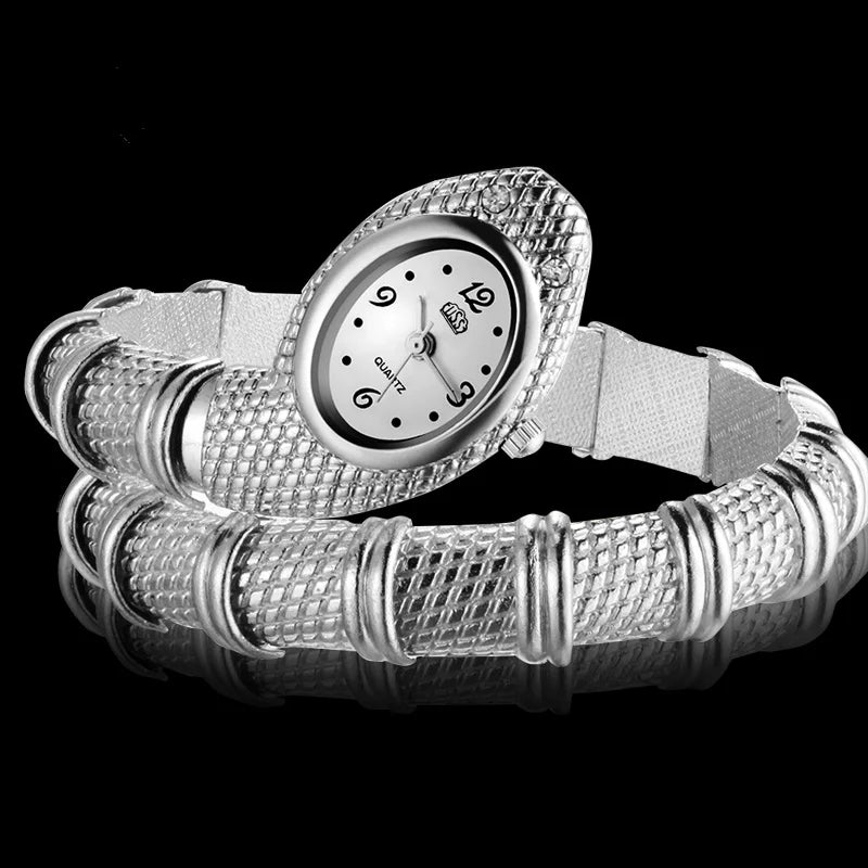 Orologio Donna Quarzo Serpente Bracciale Moda Elegante In Lega
