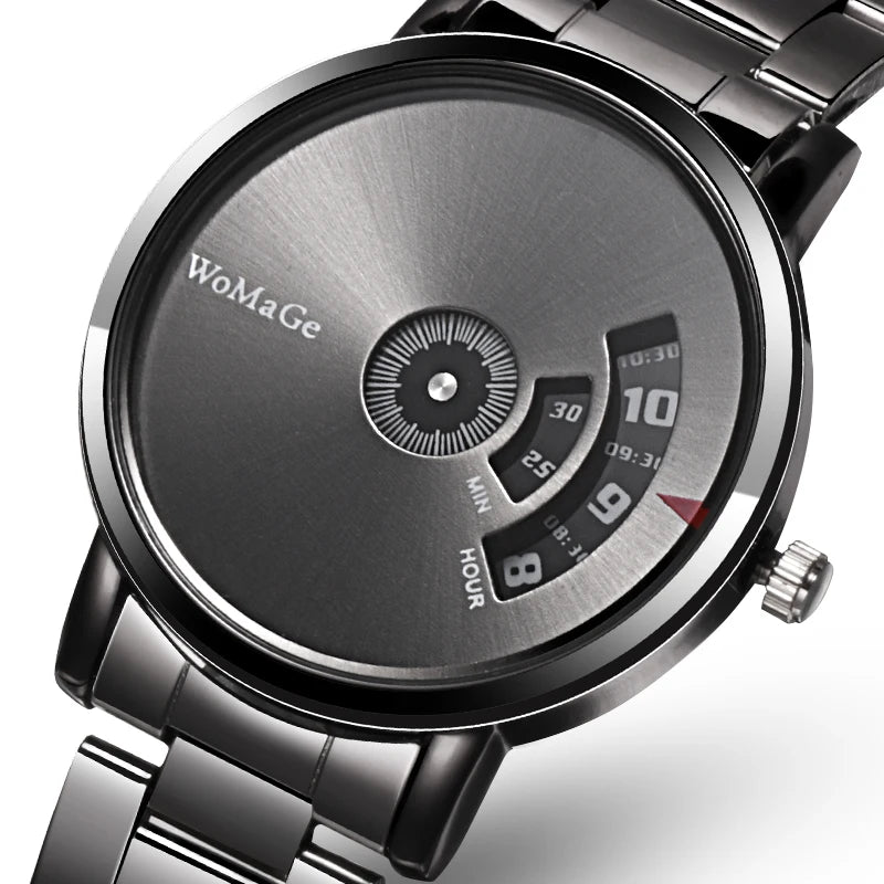 Orologio Uomo Al Quarzo Cinturino In Acciaio Elegante Casual Quadrante 37 mm