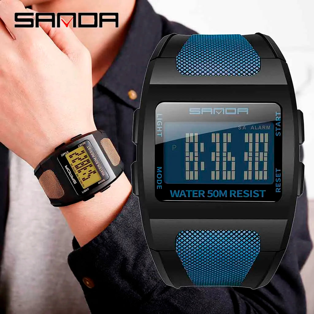 Orologio Sportivo Digitale Uomo – LED Impermeabile 5 ATM Cinturino PU