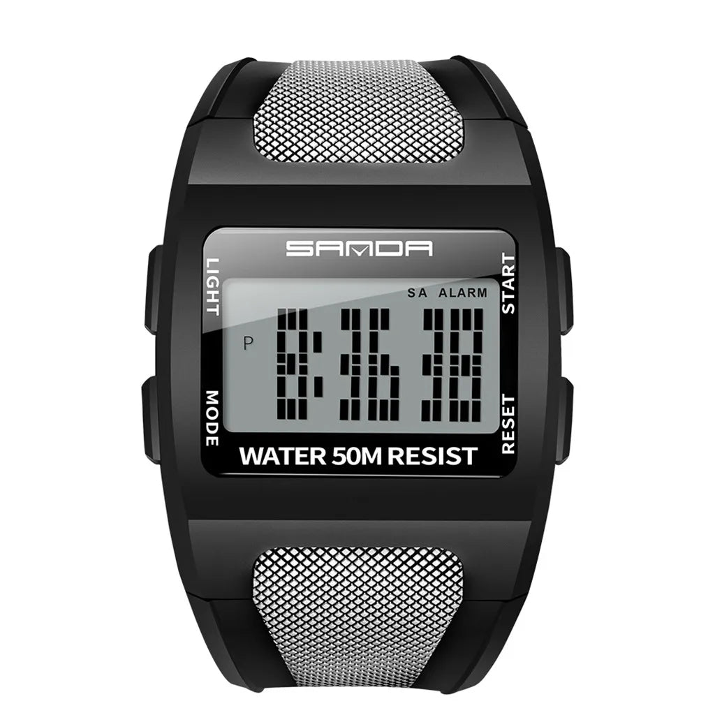 Orologio Sportivo Digitale Uomo – LED Impermeabile 5 ATM Cinturino PU