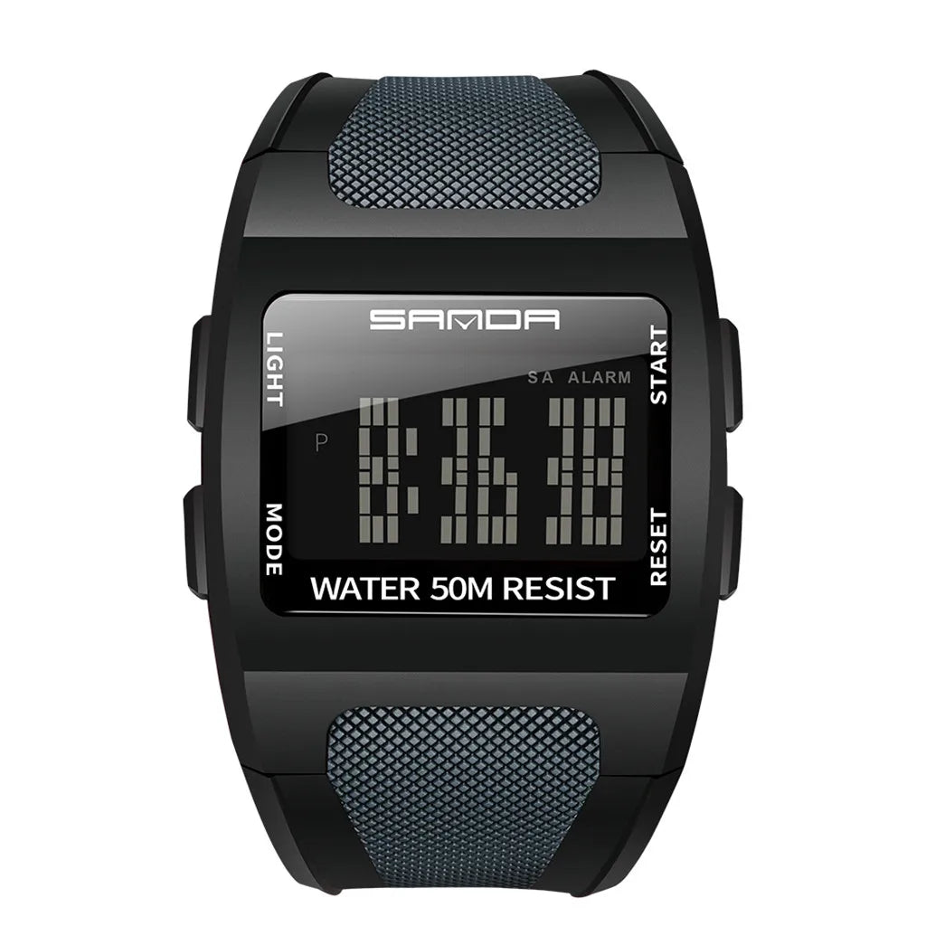 Orologio Sportivo Digitale Uomo – LED Impermeabile 5 ATM Cinturino PU