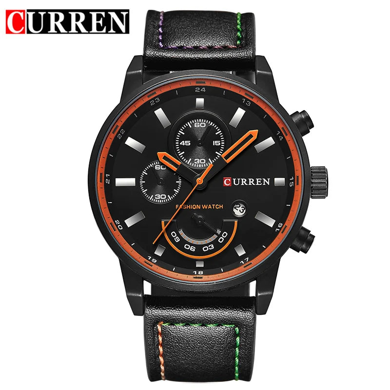 Orologio Uomo Quarzo Elegante Cinturino Similpelle Moda Casual