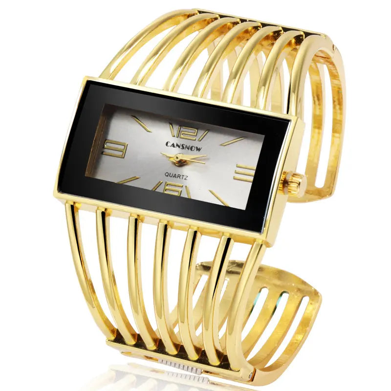 Orologio Donna Elegante Rettangolare Bracciale Rigido Acciaio