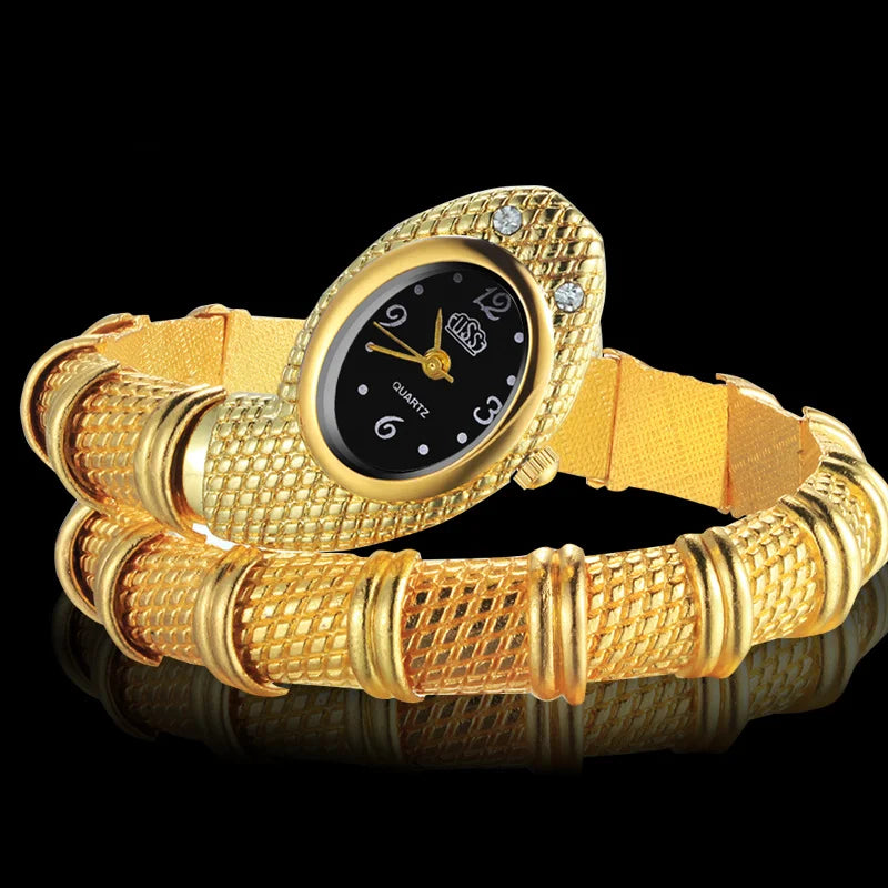 Orologio Donna Quarzo Serpente Bracciale Moda Elegante In Lega