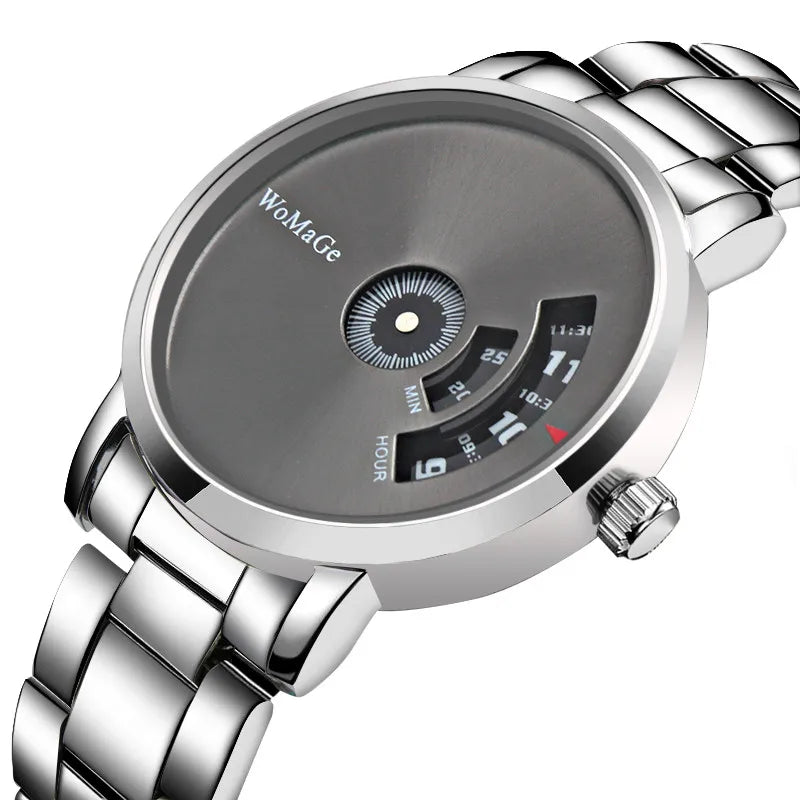 Orologio Uomo Al Quarzo Cinturino In Acciaio Elegante Casual Quadrante 37 mm
