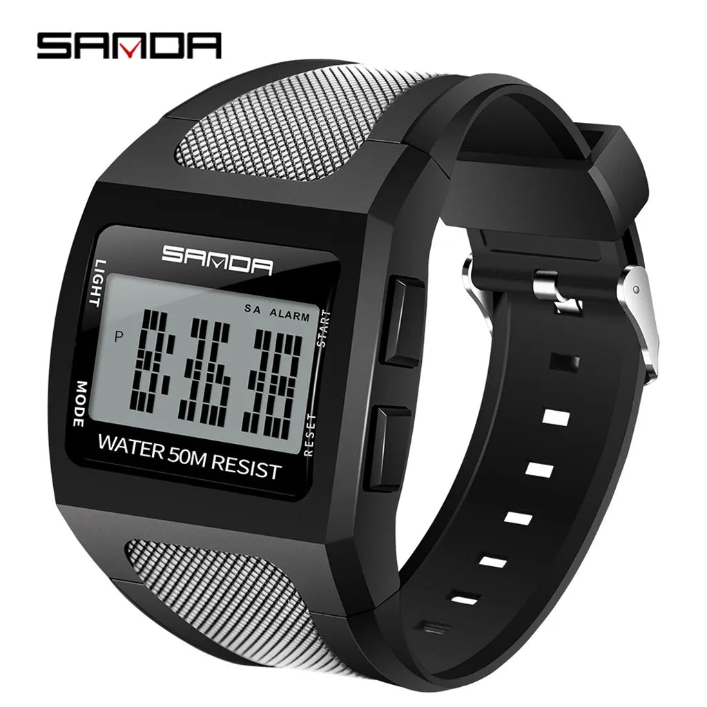 Orologio Sportivo Digitale Uomo – LED Impermeabile 5 ATM Cinturino PU