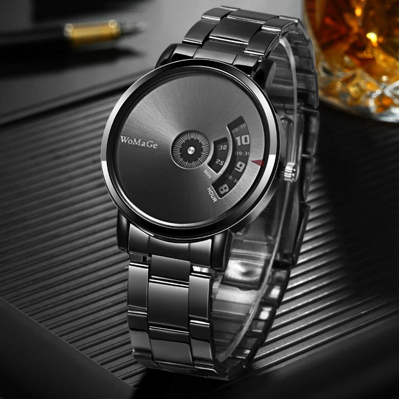 Orologio Uomo Al Quarzo Cinturino In Acciaio Elegante Casual Quadrante 37 mm