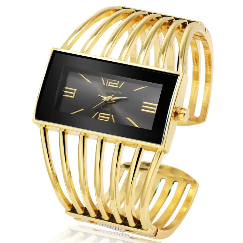 Orologio Donna Elegante Rettangolare Bracciale Rigido Acciaio