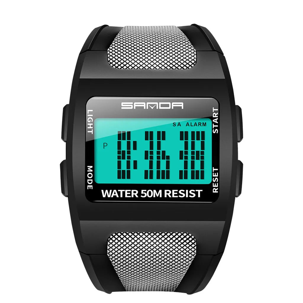 Orologio Sportivo Digitale Uomo – LED Impermeabile 5 ATM Cinturino PU