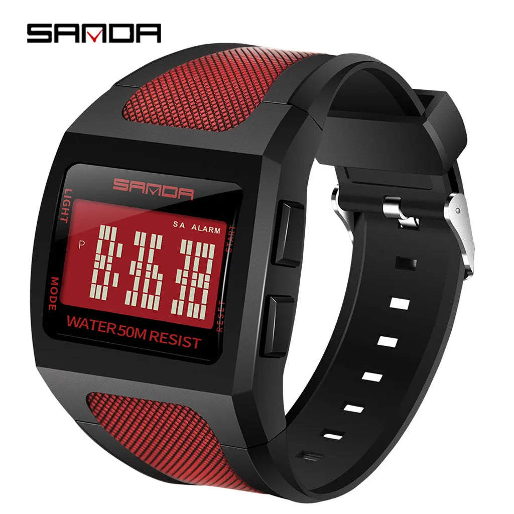 Orologio Sportivo Digitale Uomo – LED Impermeabile 5 ATM Cinturino PU