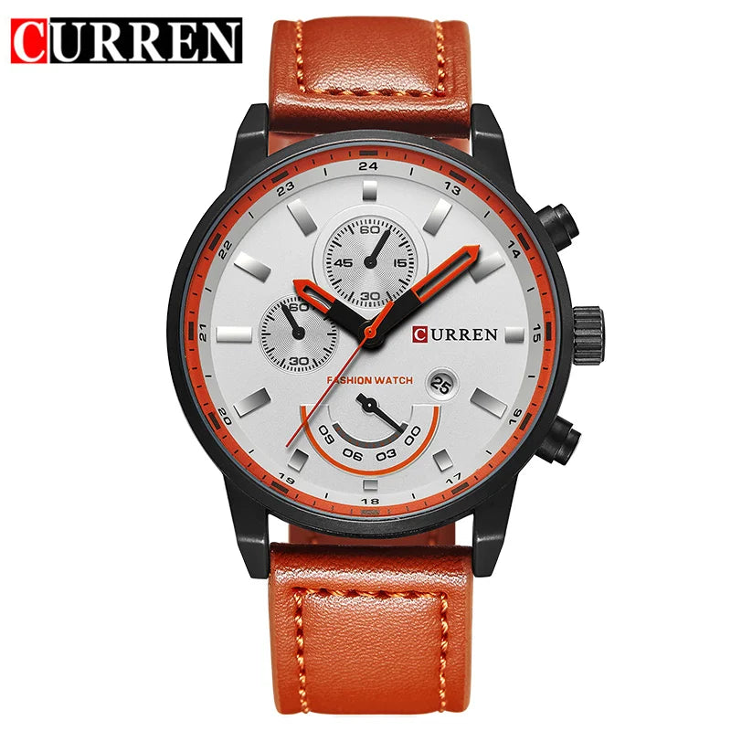 Orologio Uomo Quarzo Elegante Cinturino Similpelle Moda Casual