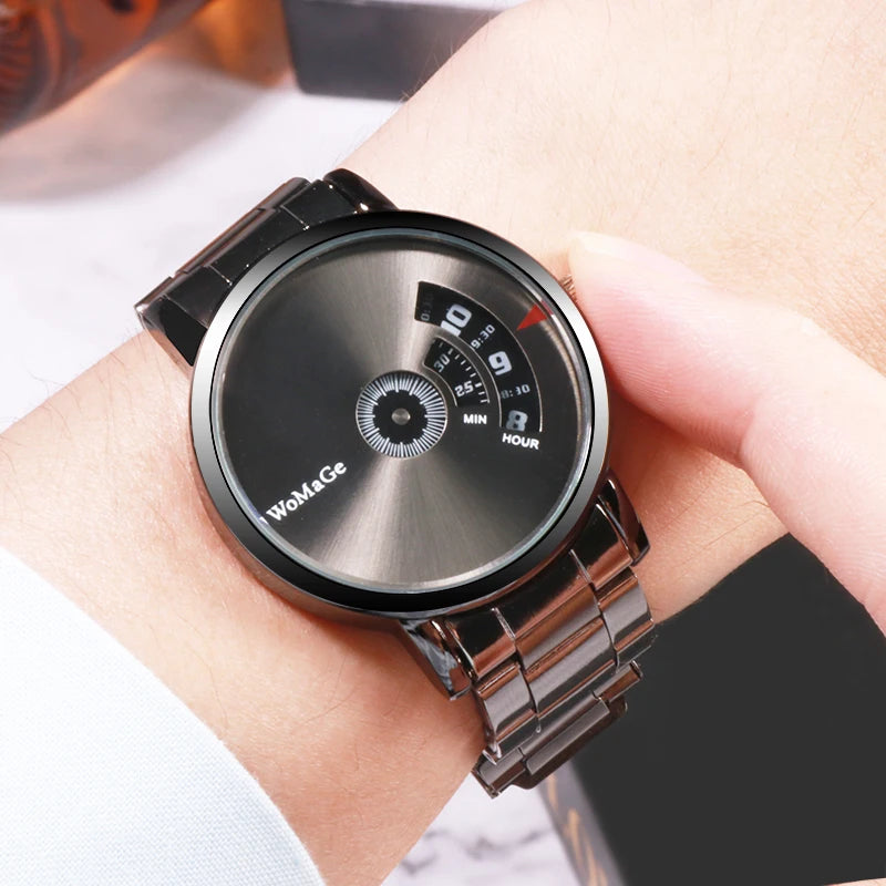 Orologio Uomo Al Quarzo Cinturino In Acciaio Elegante Casual Quadrante 37 mm