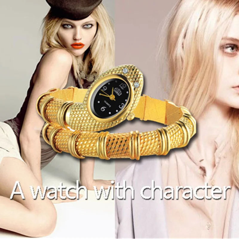 Orologio Donna Quarzo Serpente Bracciale Moda Elegante In Lega