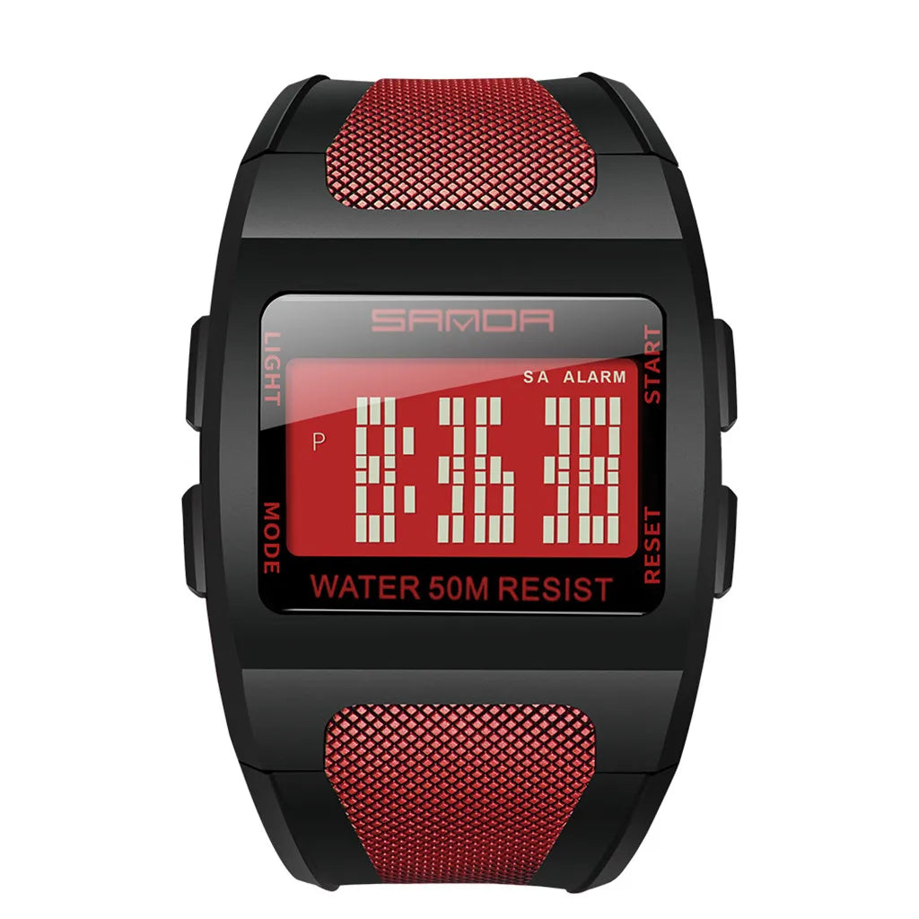 Orologio Sportivo Digitale Uomo – LED Impermeabile 5 ATM Cinturino PU