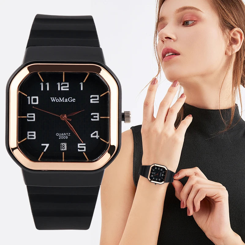 Orologio Donna al Quarzo con Cinturino in Silicone Semplice ed Elegante