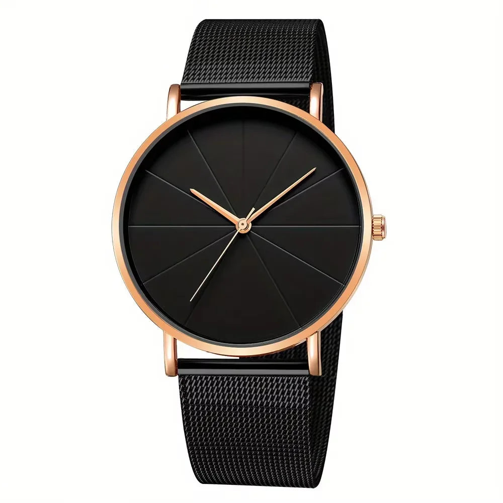 Orologio Uomo Moda Casual Quarzo – Cinturino Maglia Acciaio, Design Sottile