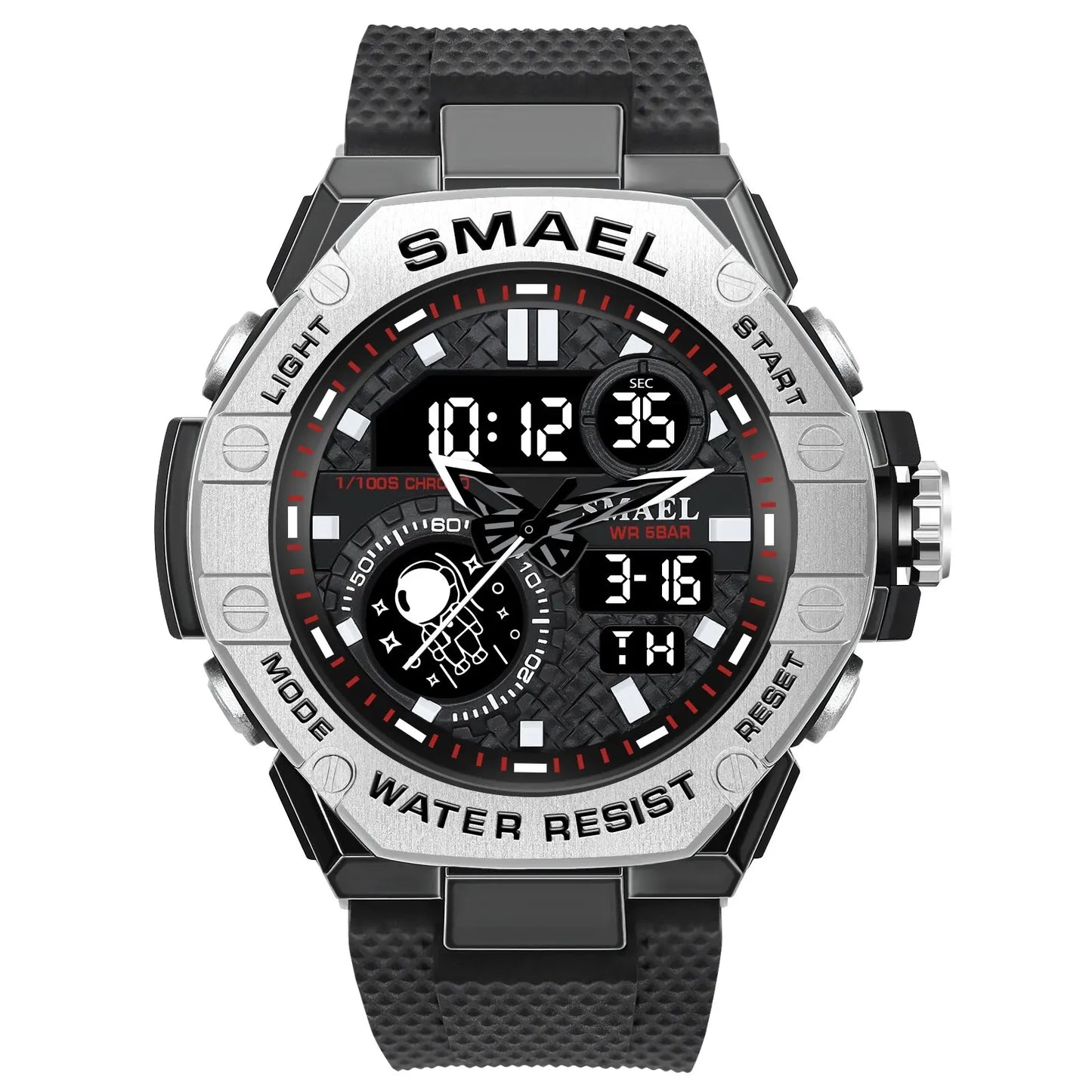 Orologio Digitale Uomo Sportivo LED Multifunzione Sveglia Cronometro Resistente