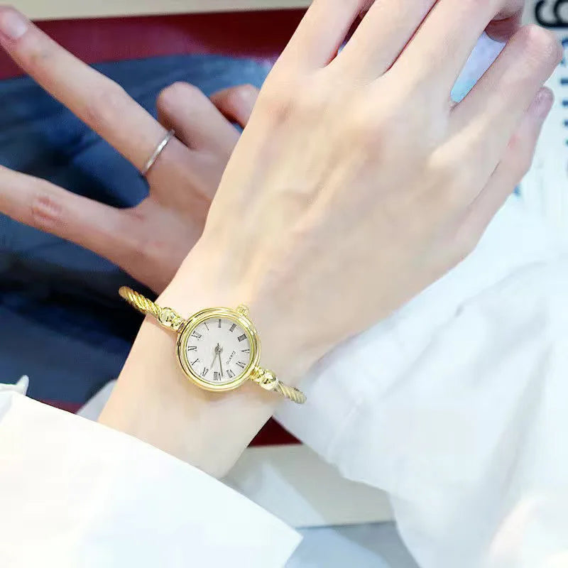 Orologio Donna Elegante Quarzo Bracciale Sottile in Lega Moda
