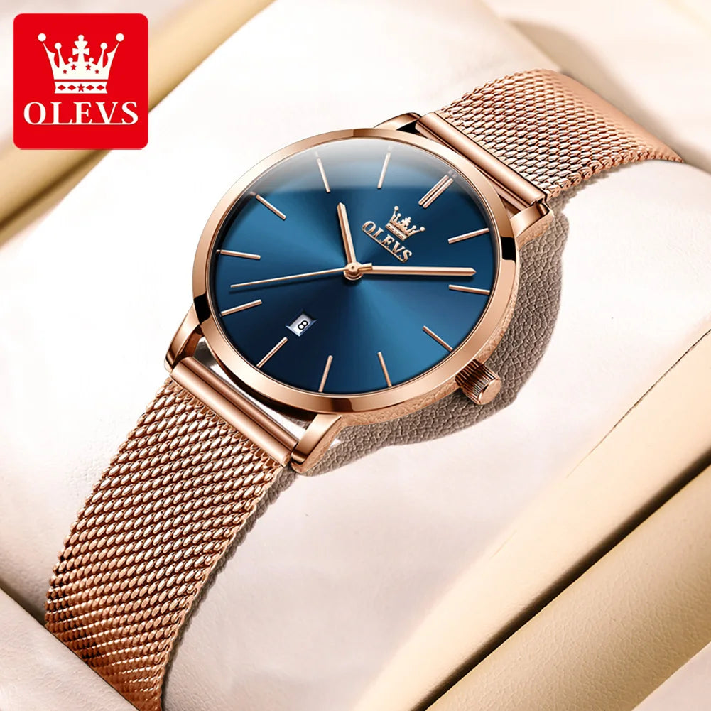 Orologio Donna Quarzo Moda Cinturino Maglia Acciaio Casual Elegante Slim