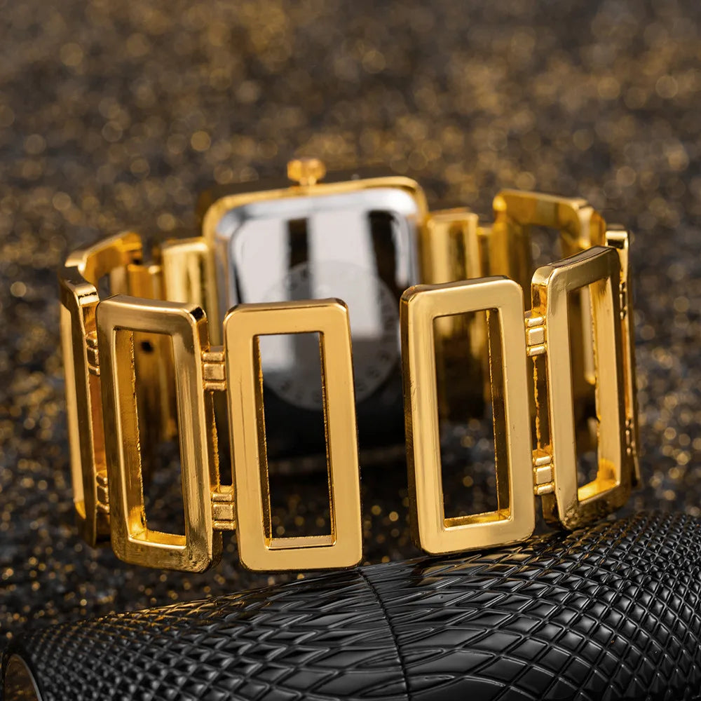 Orologio Donna a Bracciale Moda Al Quarzo Elegante Quadrante Rettangolare