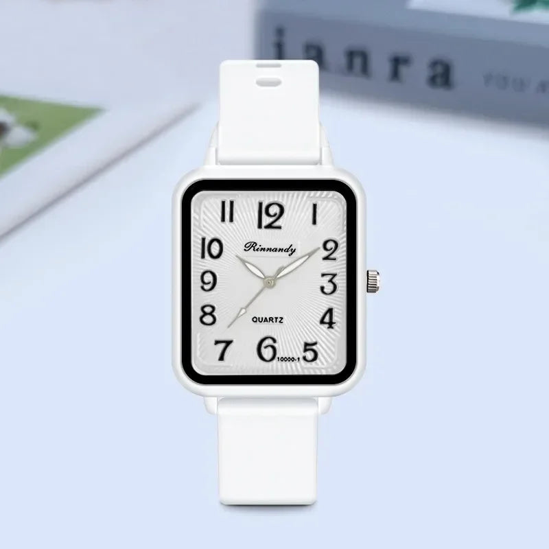 Orologio Donna Al Quarzo Con Cinturino In Silicone Casual Moda Semplice