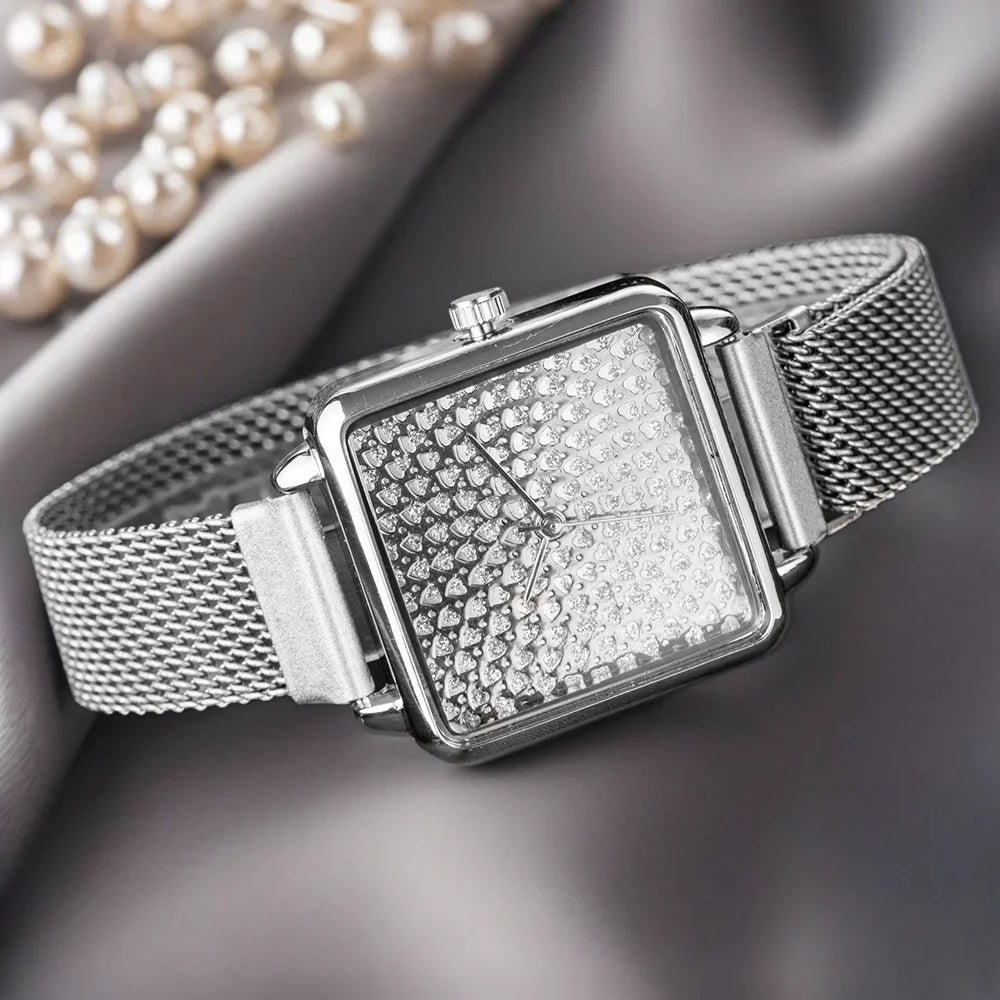 Orologio Donna Moda Elegante Quarzo Semplice Cinturino e Cassa in Lega