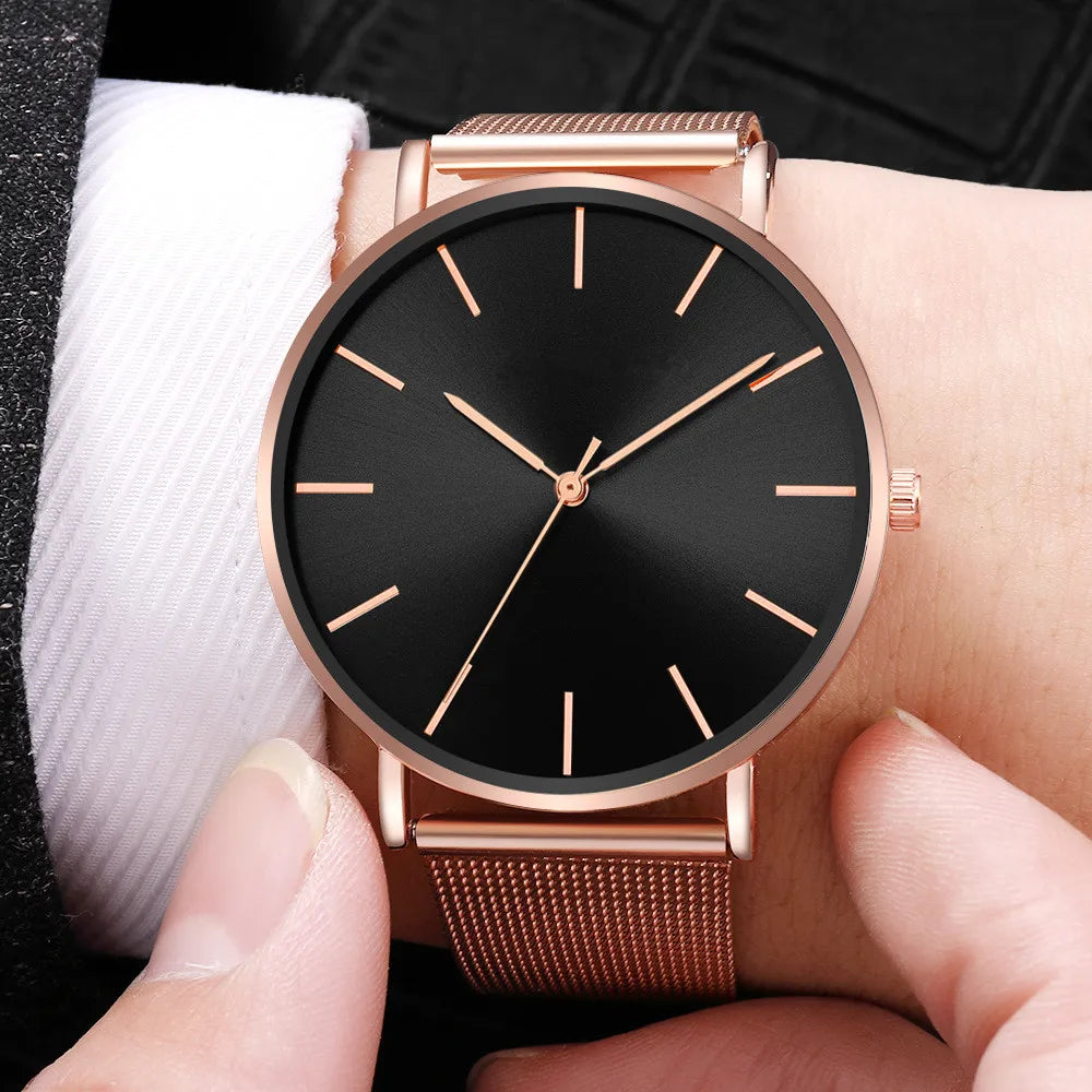 Orologio Donna Quarzo Elegante Acciaio Maglia Quadrante 40mm