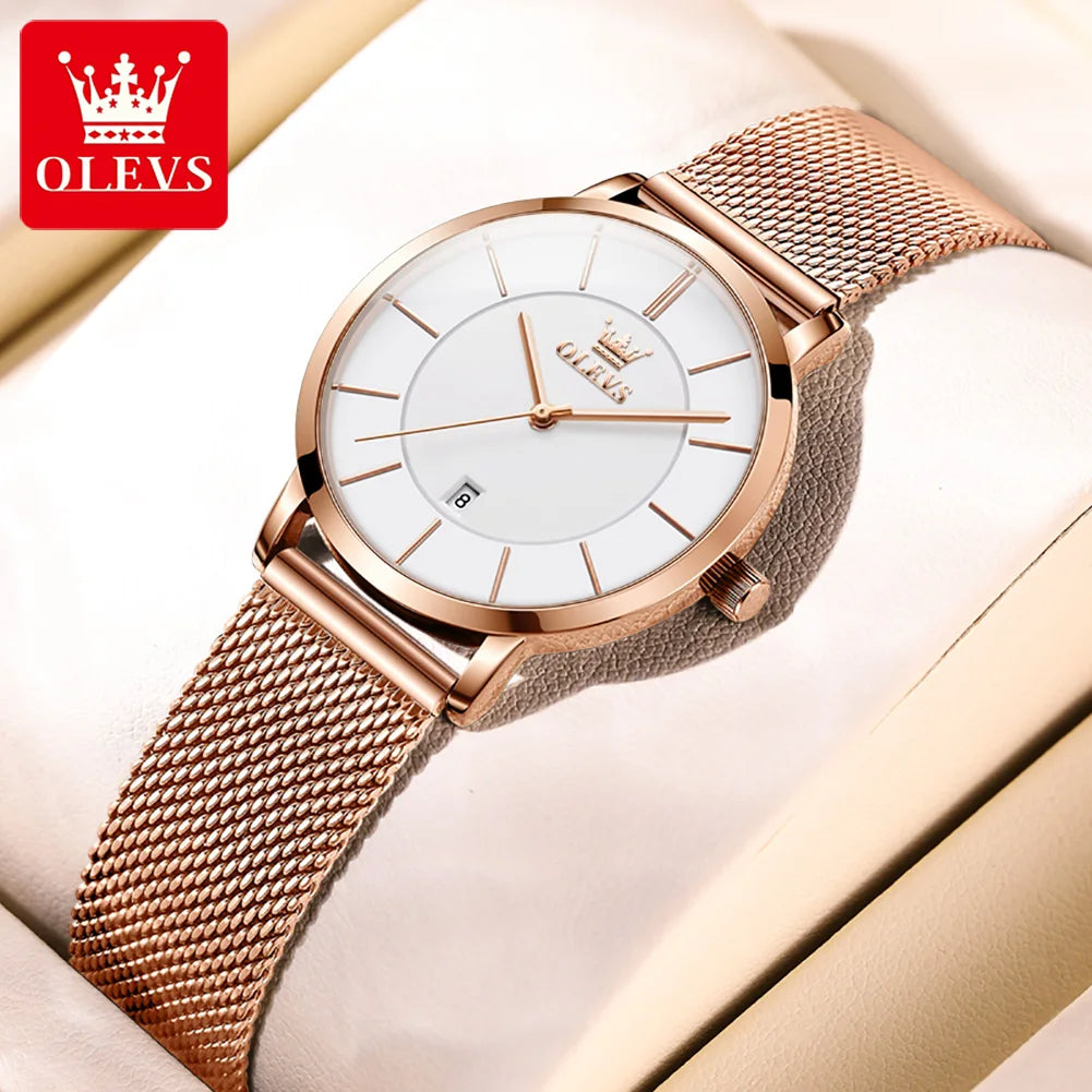 Orologio Donna Quarzo Moda Cinturino Maglia Acciaio Casual Elegante Slim