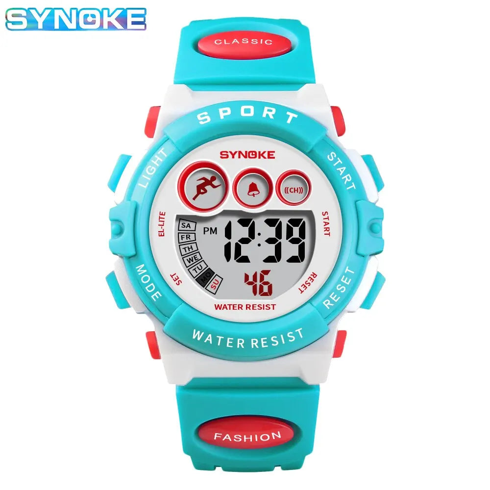 Orologio Sportivo Digitale Bambini Colorato Multifunzione Cinturino e Cassa in Gomma