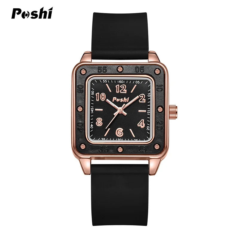 Orologio Donna Quarzo Moda Casual Silicone Quadrante Quadrato