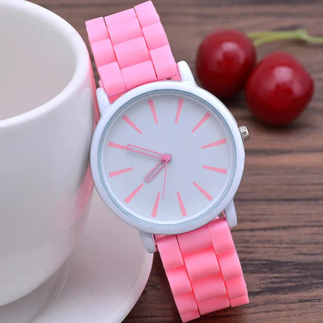 Orologio Donna al Quarzo Moda Casual con Cinturino in Silicone Elegante Leggero