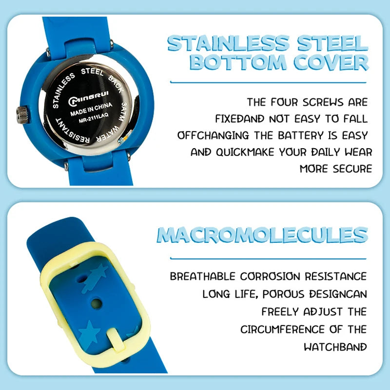 Orologio Bambini Sportivo Quarzo Analogico Moda Casual Cinturino Silicone