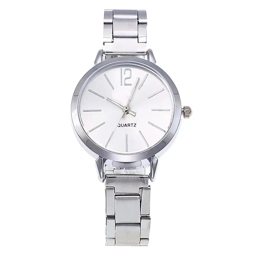 Orologio Donna Elegante Quarzo – Cinturino Acciaio Inossidabile Quadrante 30 mm