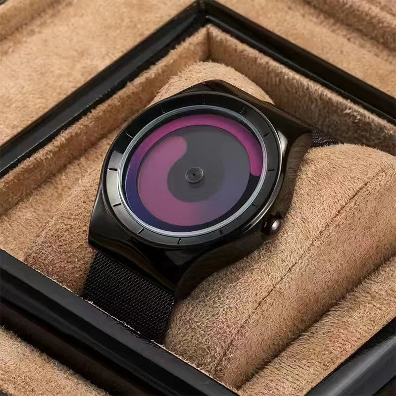 Orologio Uomo Creativo Moda Originale Quarzo Casual Cinturino e Cassa in Lega