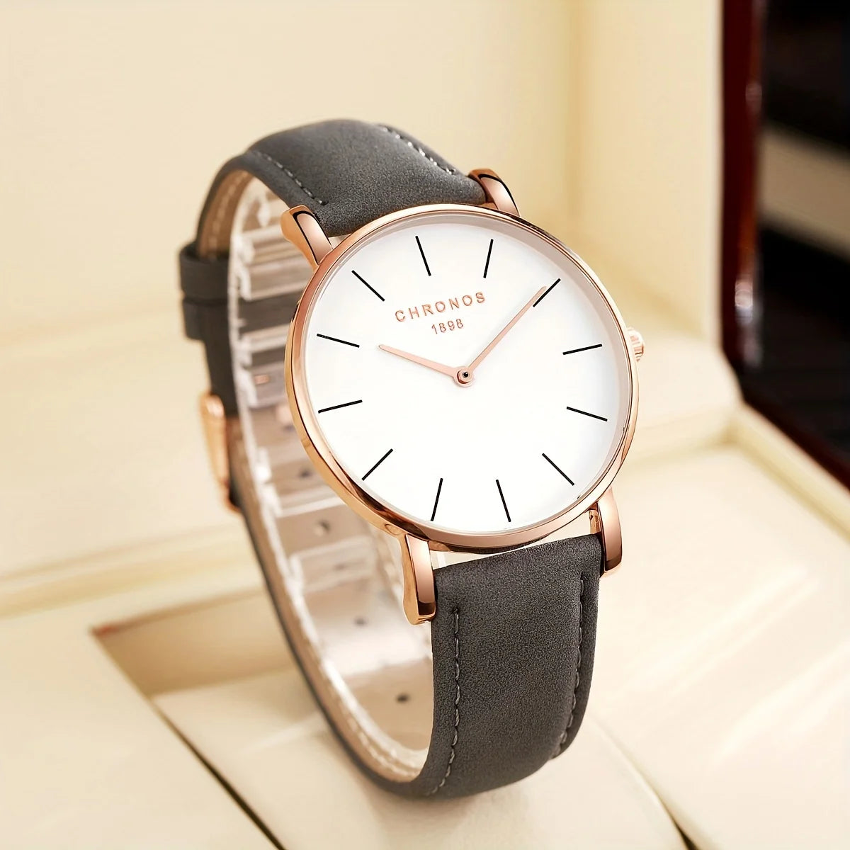 Orologio Uomo Elegante Classico Analogico Quarzo Cinturino Similpelle Moda Casual