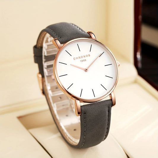 Orologio Uomo Elegante Classico Analogico Quarzo Cinturino Similpelle Moda Casual