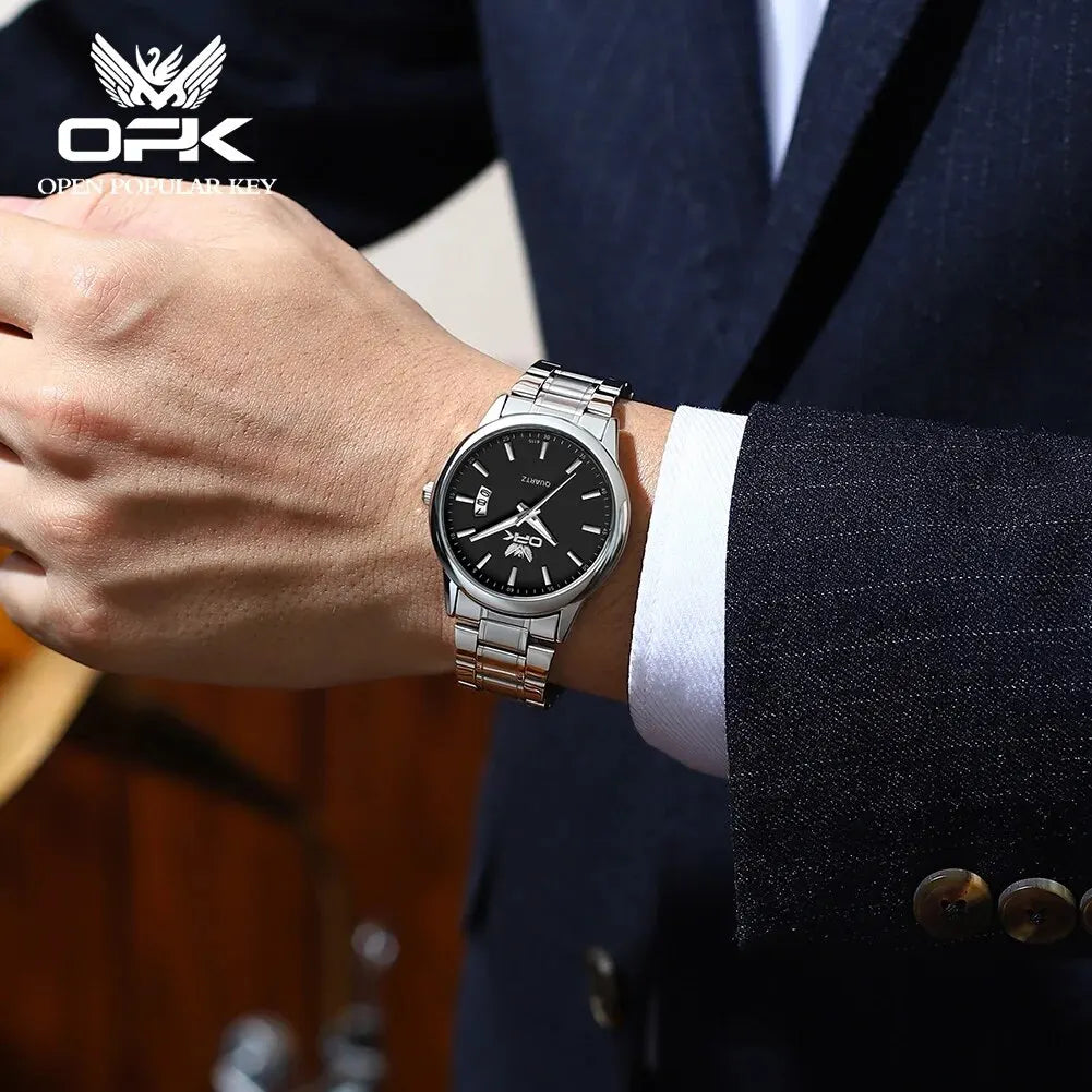 Orologio Uomo Quarzo Acciaio Inossidabile con Data Elegante Classico