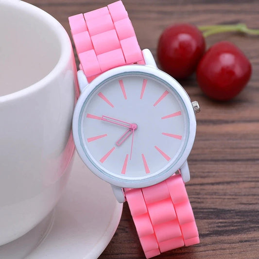 Orologio Donna al Quarzo Moda Casual con Cinturino in Silicone Elegante Leggero