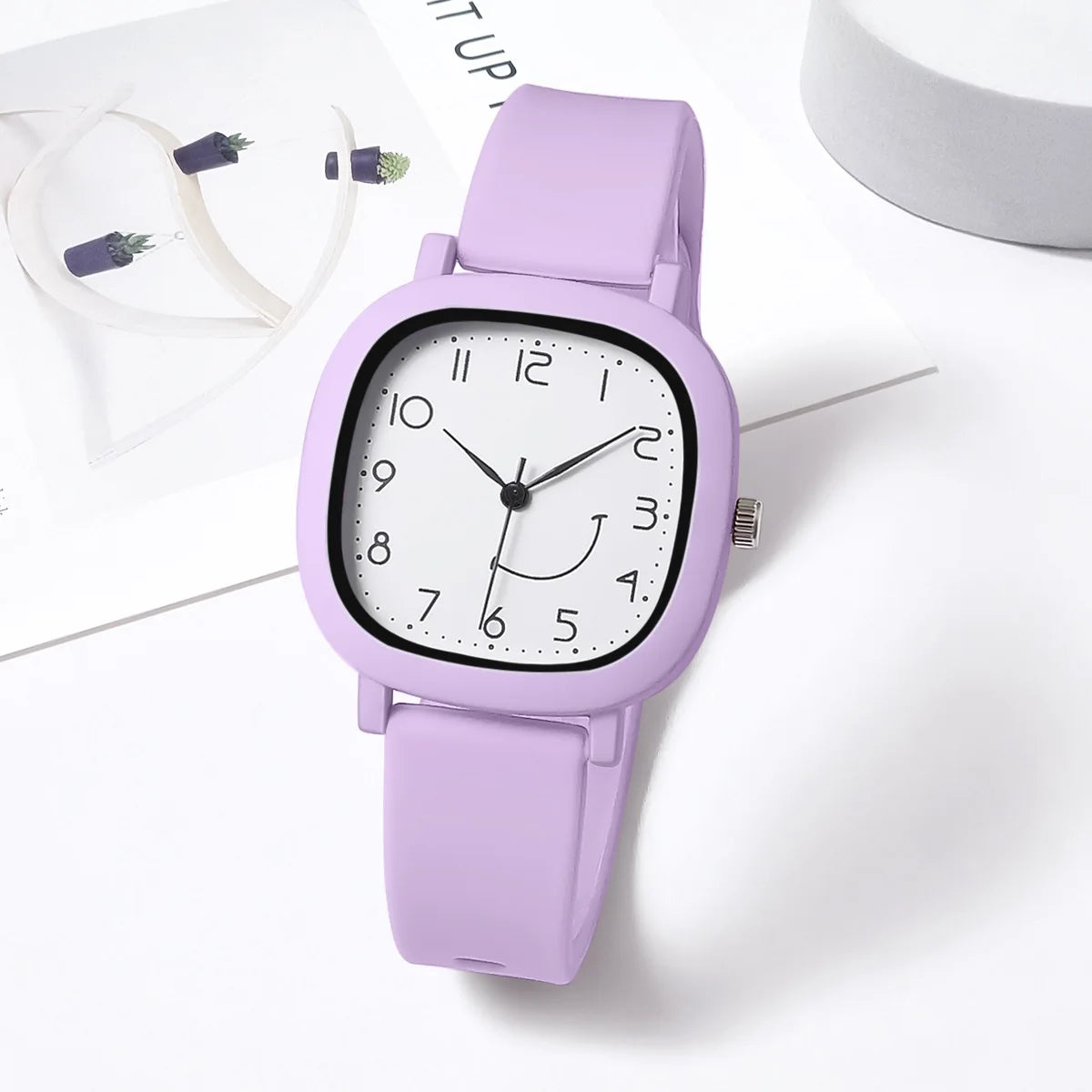 Orologio Donna Quarzo – Cinturino Silicone Quadrante Quadrato Moda Casual