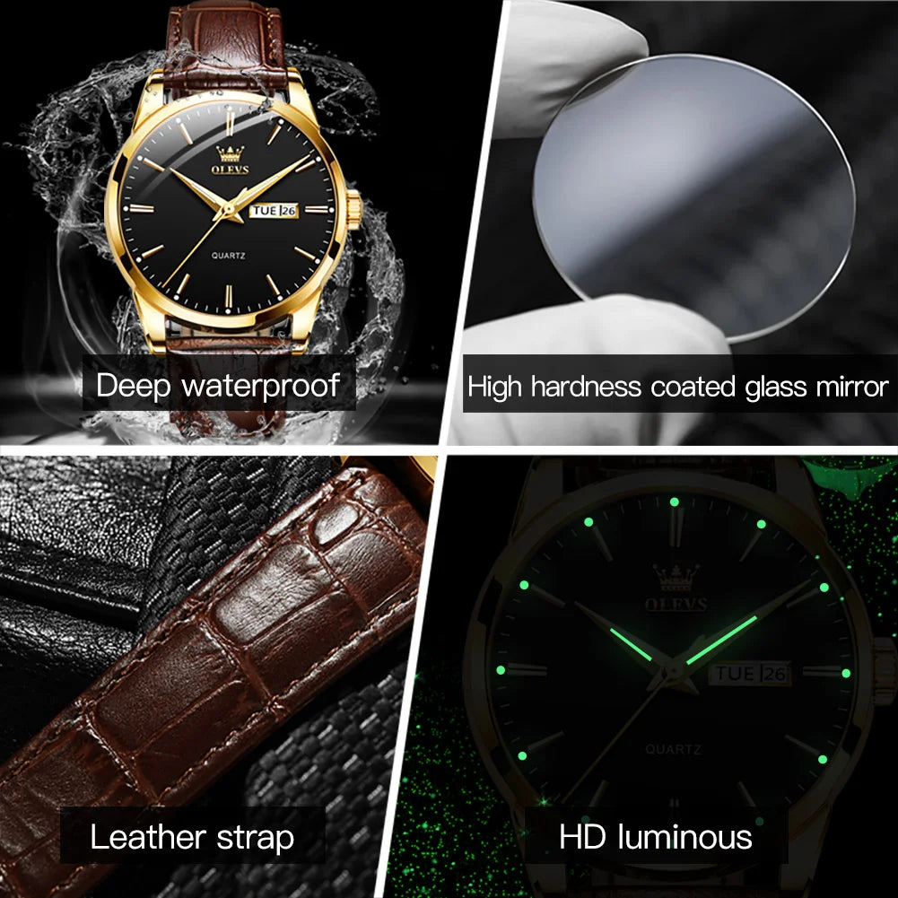 Orologio Uomo Classico Quarzo Similpelle Data Elegante
