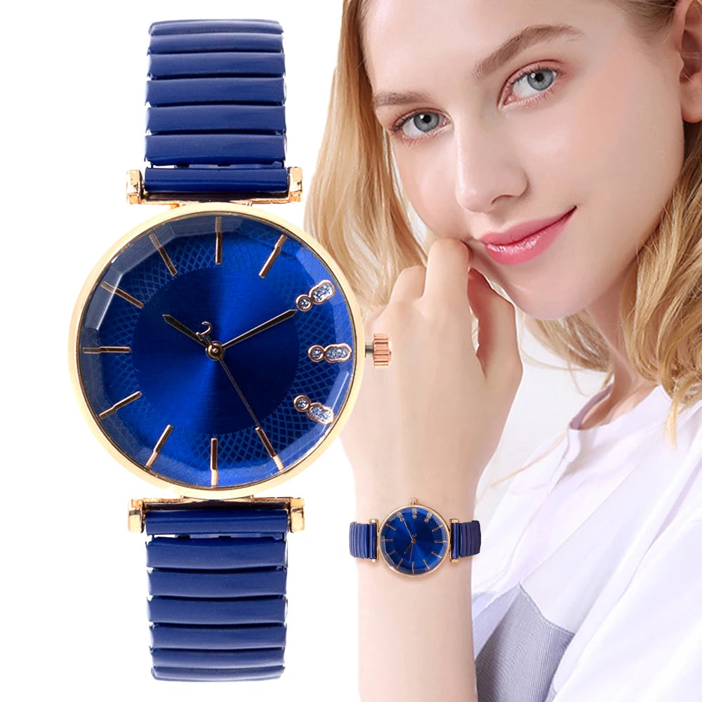 Orologio Donna Quarzo Cinturino Elastico Acciaio Elegante