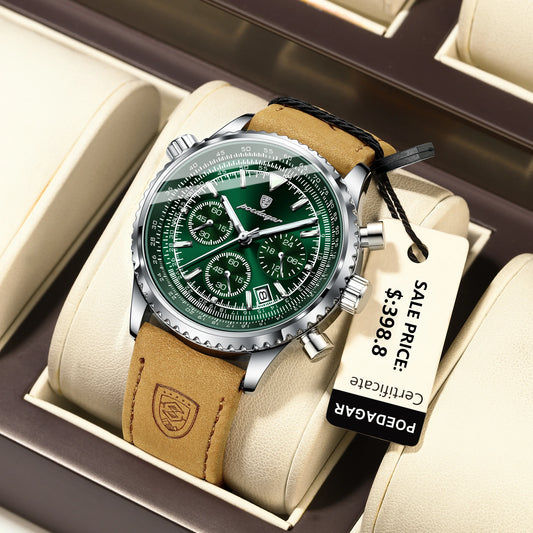 Orologio Uomo Quarzo Cronografo Data Similpelle Moda Casual Elegante