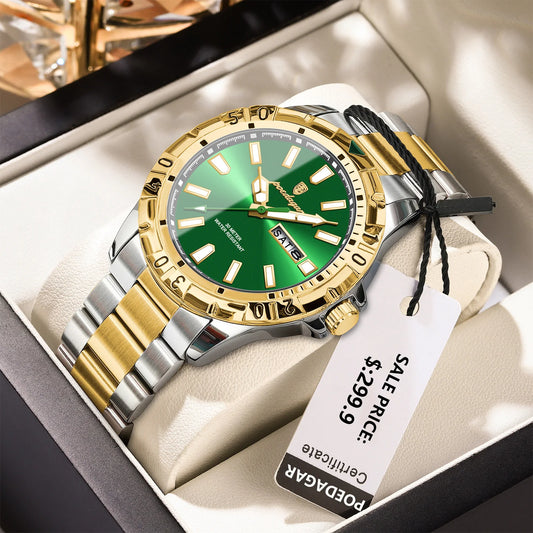 Orologio Uomo Quarzo Moda Casual Acciaio Data Lancette Luminose