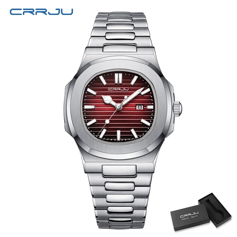 Orologio Uomo Acciaio Quarzo Con Data Moda Casual Elegante Quadrante 39mm