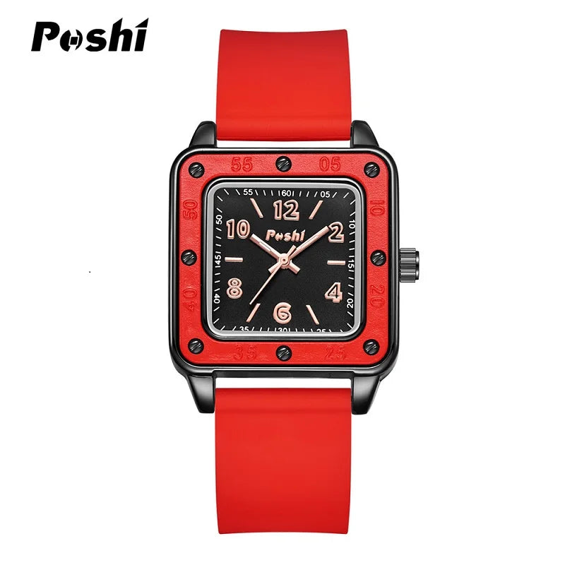 Orologio Donna Quarzo Moda Casual Silicone Quadrante Quadrato