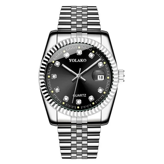 Orologio Uomo Quarzo Acciaio Moda Casual Con Data E Lancette Luminose