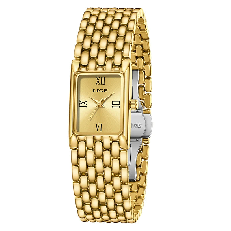 Orologio Donna Quarzo Acciaio Inox Rettangolare Elegante